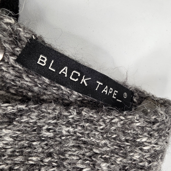 Black Tape M Lace-Up Back Cardigan Sweater Black Gray 1748-AX - Picture 5 of 13